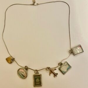 Vintage WELLS WARE NY Travel Themed Charm Necklace
